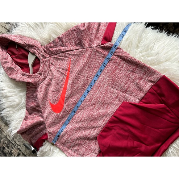 Nike Youth Dri Fit Loose Fit Therma Training Hoodie Sweatshirt Pockets Red XL - Picture 7 of 14